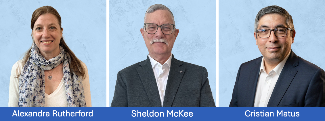Headshots of the three new leadership team members.